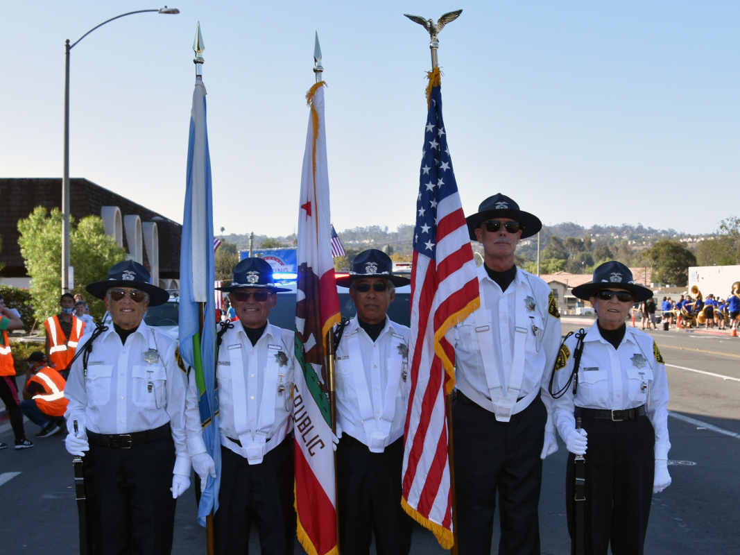Sheriff's Office representatives discussing Safe Poway program